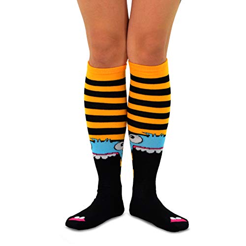 TeeHee Socks TeeHee Novelty Knee High Fun Socks for Women and Junior Halloween 5-Pair (Skull Varsity Pirate Monster) - Image 5