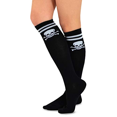 TeeHee Socks TeeHee Novelty Knee High Fun Socks for Women and Junior Halloween 5-Pair (Skull Varsity Pirate Monster) - Image 4