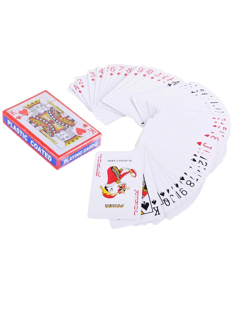 مجموعة بطاقات البوكر 2 حزمة بتصميم أسود وأحمر غير سامة قابلة للغسل، بطاقات لعب بلاستيكية بالكامل - حزمة مزدوجة - Image 1