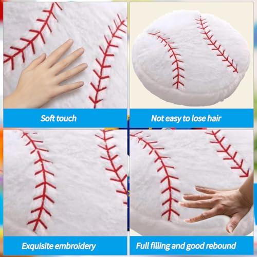 OPHRBU Sports Pillow Fluffy Soft Throw Pillow Toy Durable Sport Basketballs Plush Toys Soccer Baseball Rugby Plush Pillow Toys Gift for Kids Boy Girls Children Room Decoration Football 18 - Image 5