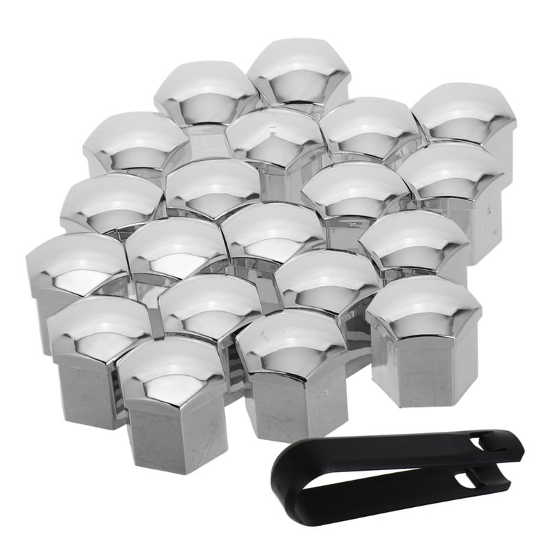 20 Pcs Wheel Hub Covers Nut Protection Covers Chrome Finish Universal Fit For Various Car Models - Image 2