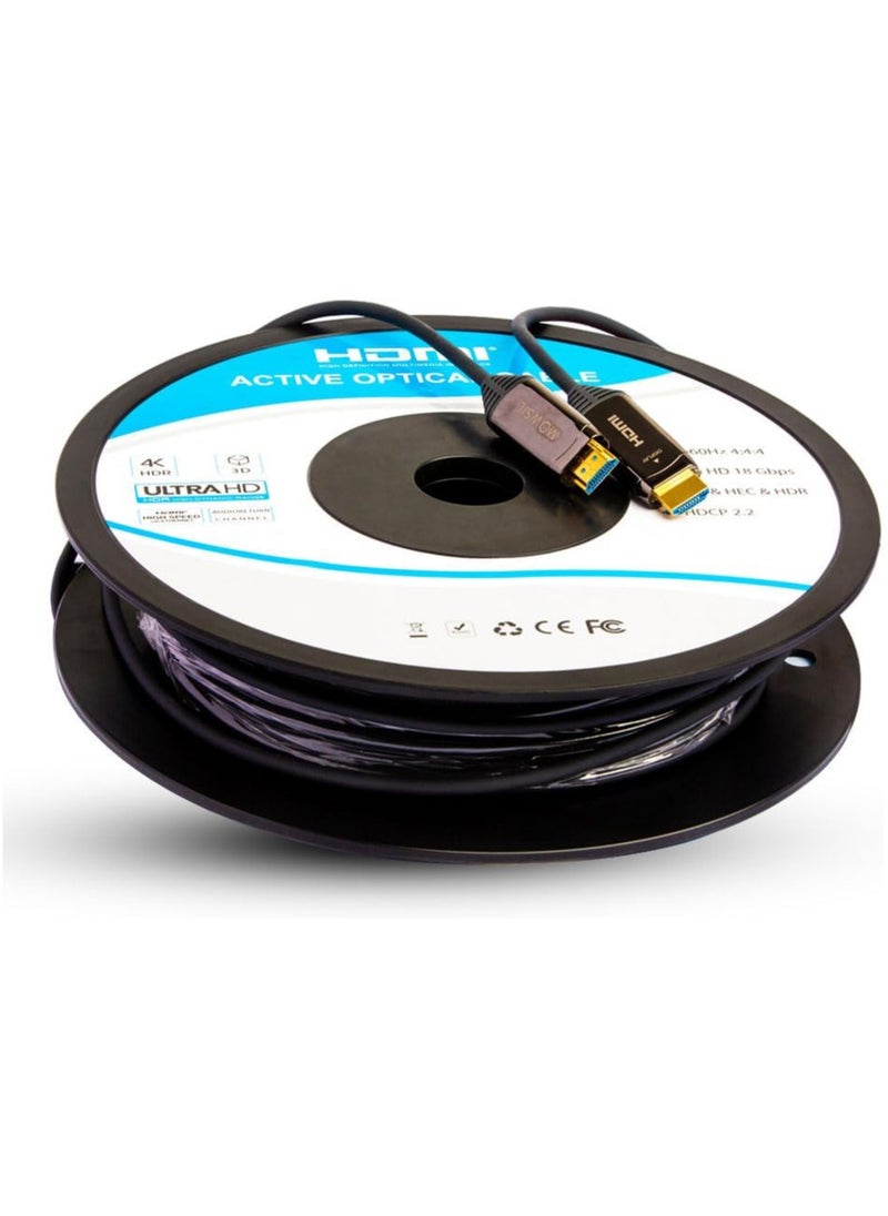 MOWSIL Active Optical AOC-Fiber HDMI 4K 60Hz 2.0 Cable 10Mtr, Supported Resolution UHD 4K@60Hz Bandwidth upto 18 Gbps  - Image 1