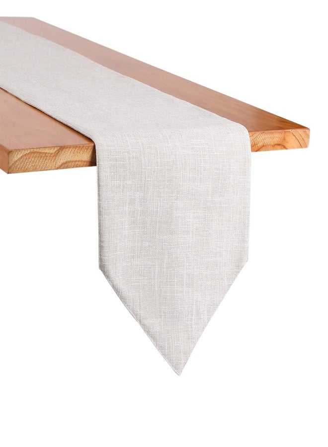 Jeloris Burlap Farmhouse Cotton Linen Table Runner, Rustic Woven Solid Color Table Runner for Dining, Kitchen, Holiday, Halloween, Christmas, Party (12x70 inch, Beige) - Image 1