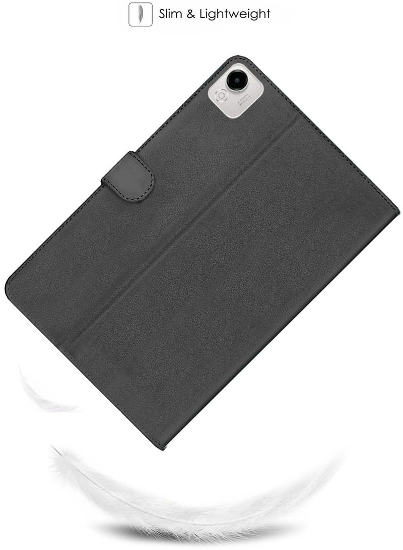 OMAKER حافظة ذكية فليب جلدية عالية الجودة تغطي بالكامل مع قاعدة مغناطيسية لجهاز Honor Pad X9a 11.5 بوصة 2025 - أسود - Image 3