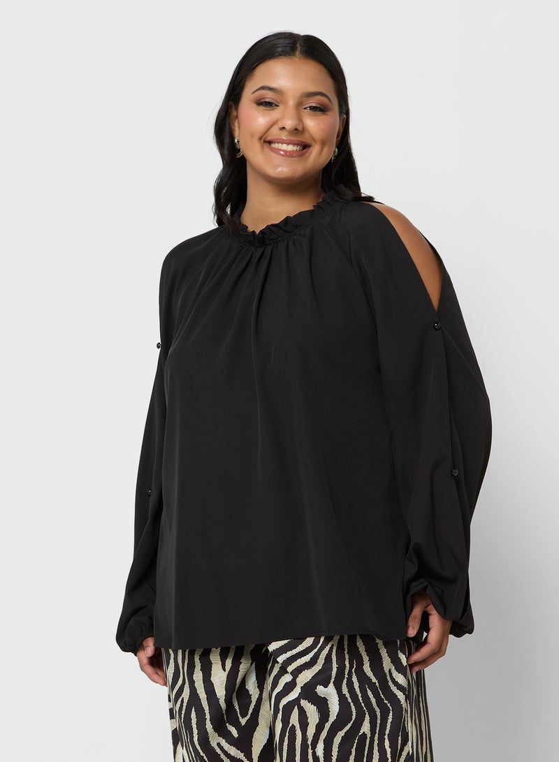 Ella Plus Top With Shoulder Slit  - Image 1