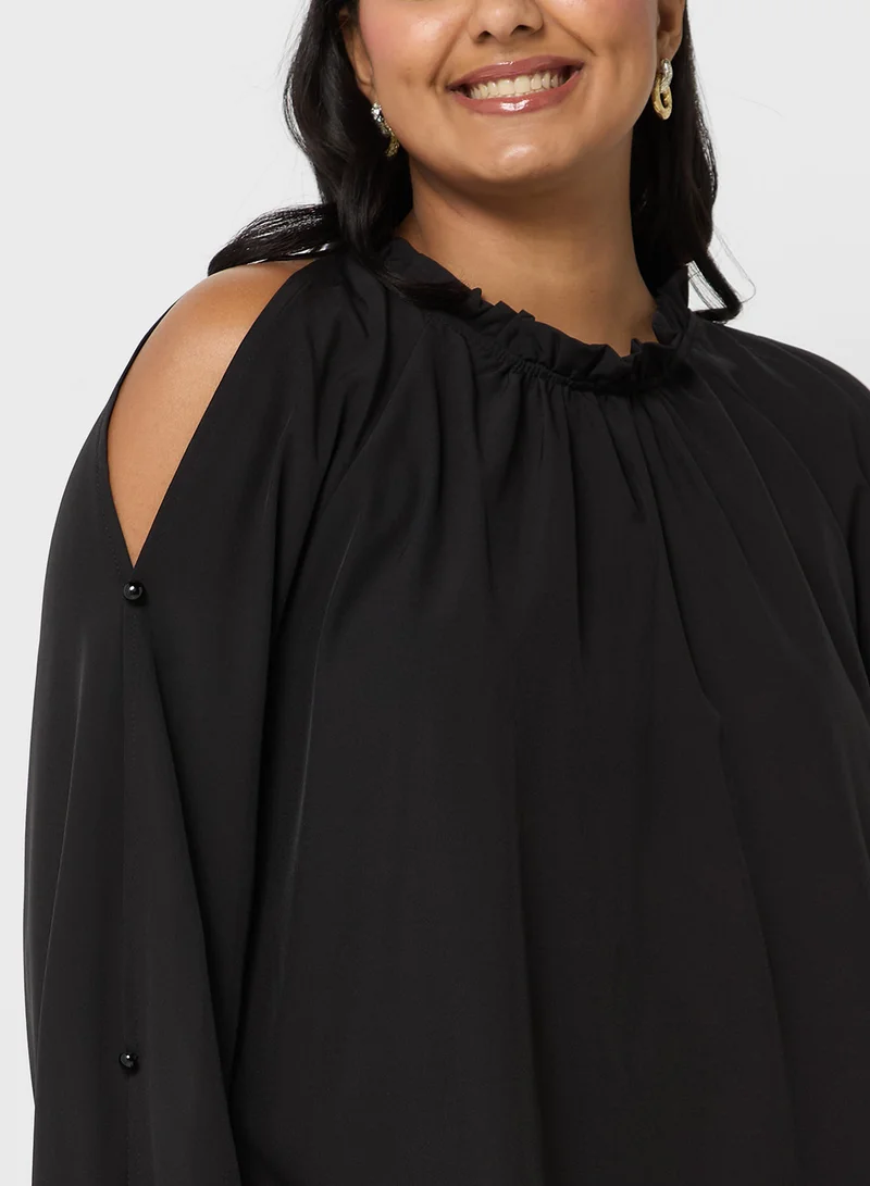 Ella Plus Top With Shoulder Slit
