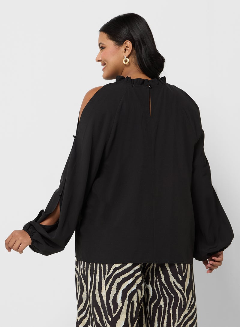 Ella Plus Top With Shoulder Slit  - Image 2