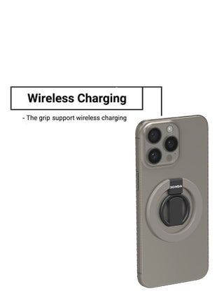 MagSafe Phone Grip Titanium - Easy to install, can be used with 3 fingers, supports wireless charging, works with most smartphones. - view 2