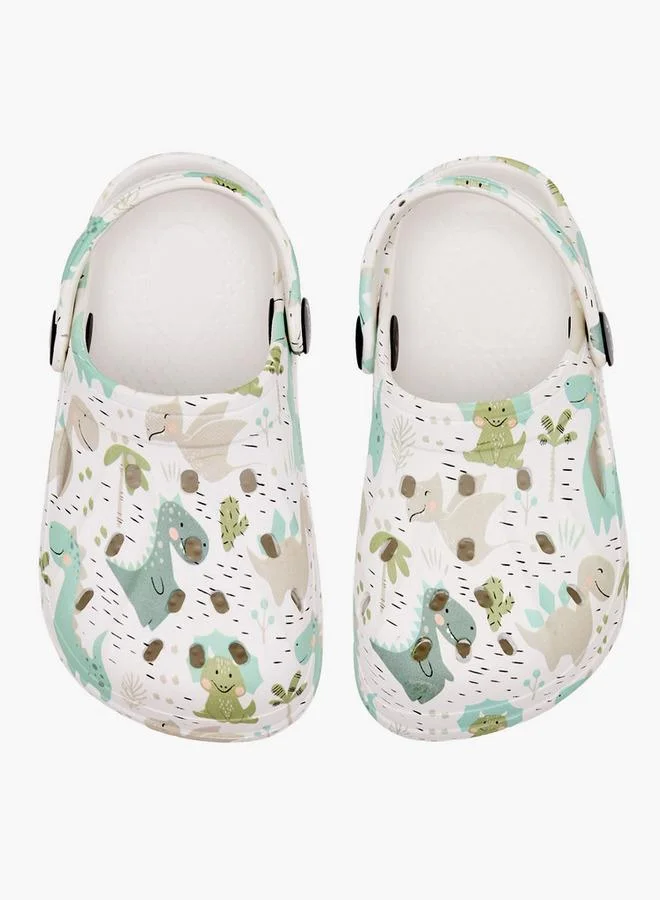 أكوا Boys Dinosaur Print Clogs