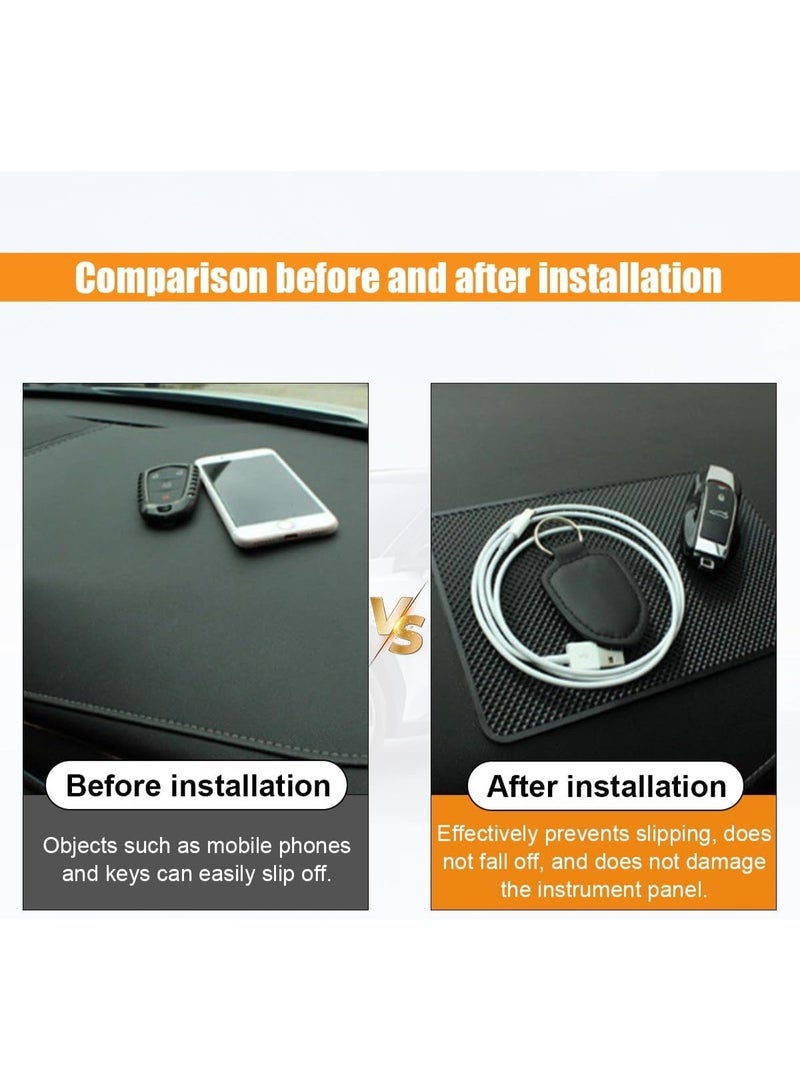 jaexest Universal Dashboard Organizer Mat | 10.6"x5.9" Non-Slip Rubber Grip Pad for Phones, Keys & Small Items in Car (Grid Pattern) - Image 4