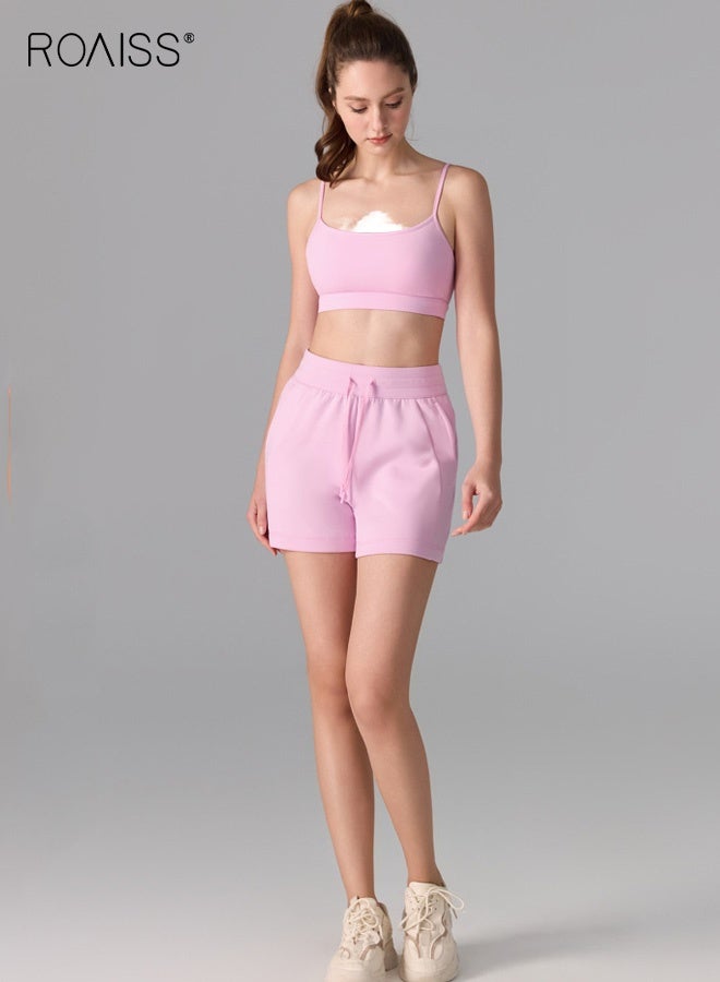 roaiss Women's Sports Bra, Nude-Feel Antibacterial Backless Sports Bra for Women, High-Intensity Shock-Absorbing Yoga Running Double-Strap Fitness Bra, Pink - Image 4