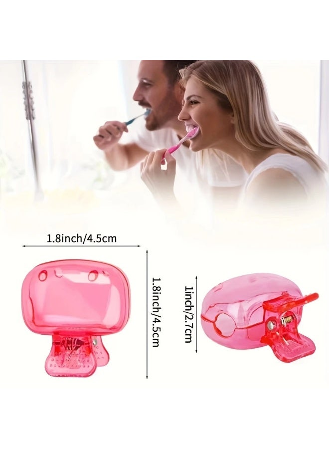 يوكانبي مجموعة من 4 مشابك فرشاة أسنان بألوان متعددة – حافظة محمولة مثالية للسفر - Image 5