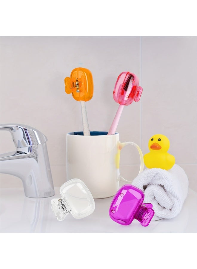 يوكانبي مجموعة من 4 مشابك فرشاة أسنان بألوان متعددة – حافظة محمولة مثالية للسفر - Image 3