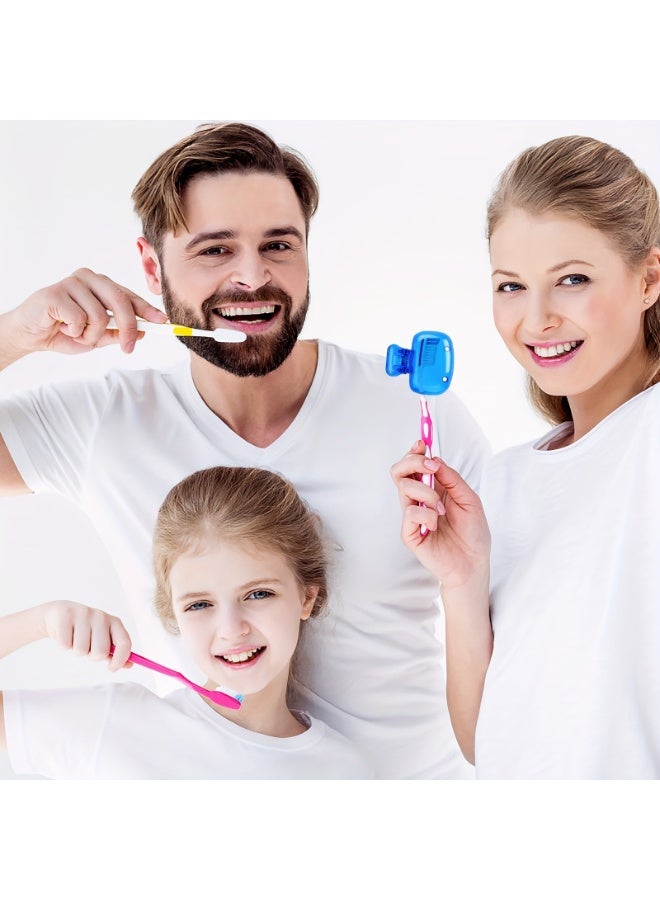 يوكانبي مجموعة من 4 مشابك فرشاة أسنان بألوان متعددة – حافظة محمولة مثالية للسفر - Image 2