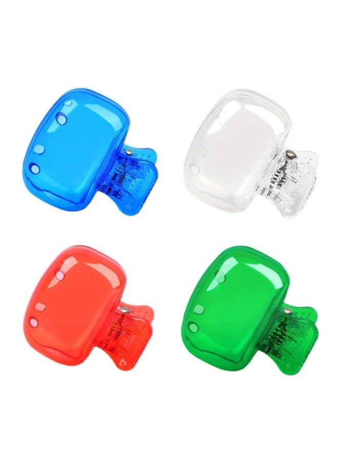 يوكانبي مجموعة من 4 مشابك فرشاة أسنان بألوان متعددة – حافظة محمولة مثالية للسفر - Image 1