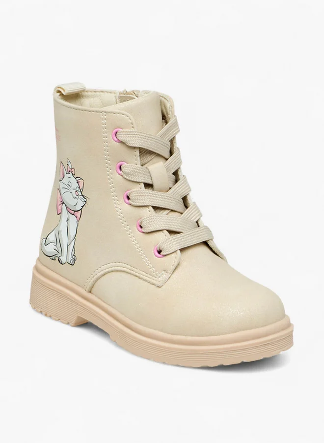 Disney Marie Print Ankle Boots with Zip Closure and Pull Tabs