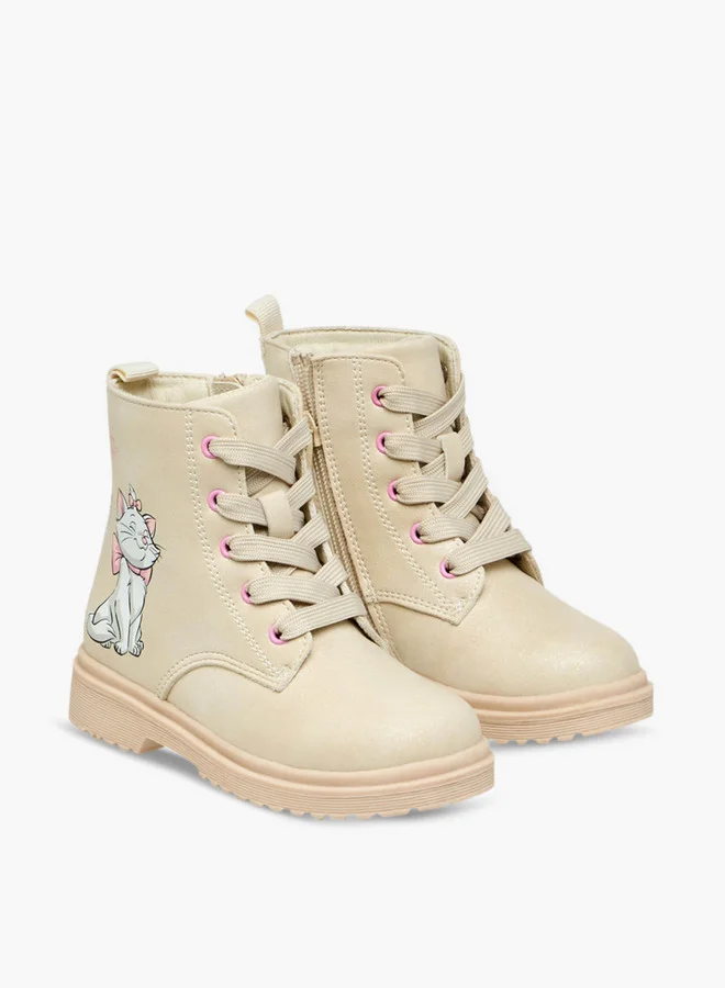Disney Marie Print Ankle Boots with Zip Closure and Pull Tabs