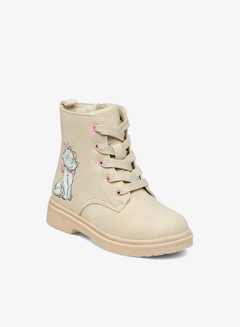 Disney Marie Print Ankle Boots with Zip Closure and Pull Tabs