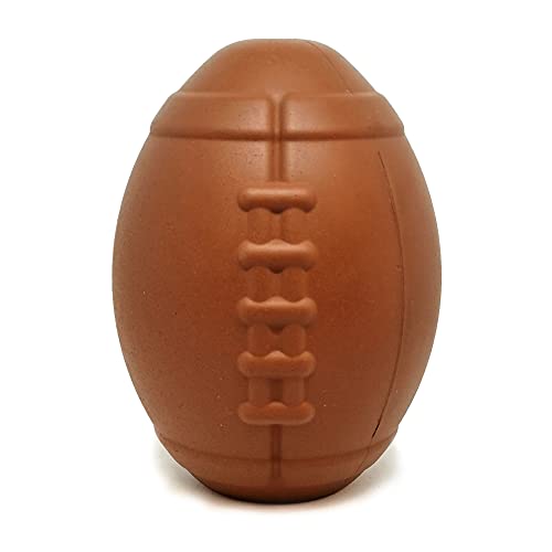 SodaPup MuttsKickButt Football Durable Dog Treat Dispenser Chew Toy Made in USA from NonToxic Pet Safe Food Safe Natural Rubber for Mental Stimulation Problem Chewing Calming Nerves More - Image 1