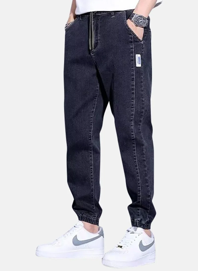 YUNIQEE Black Solid Mid Rise Jogger