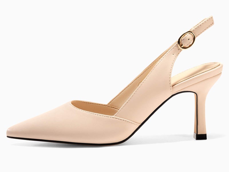 Rilista Womens Slingback Pumps Closed Pointed Toe Kitten Heel Sandals Wedding Evening Party Dress Shoes - Image 3