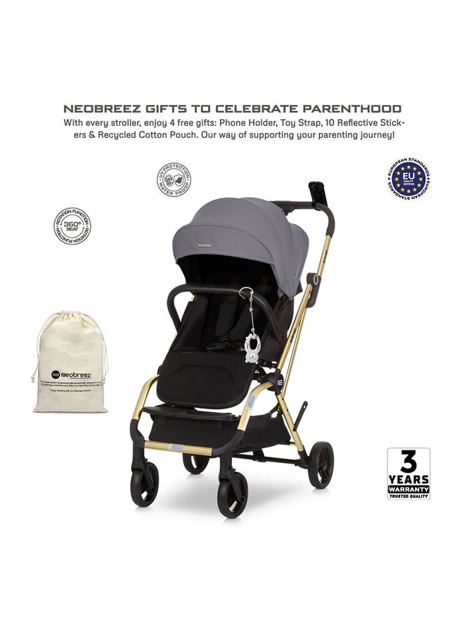 neobreez OCTA 360° Rotating Seat Baby Toddler Stroller One-Hand Fold, Waterproof UPF 50+ Canopy, Phone Holder, Cup Holder, Toy Strap, Reflective stickers,  Gift And String Bag, 0-4 Years, 22kg, 3yrs Warranty  - Image 2
