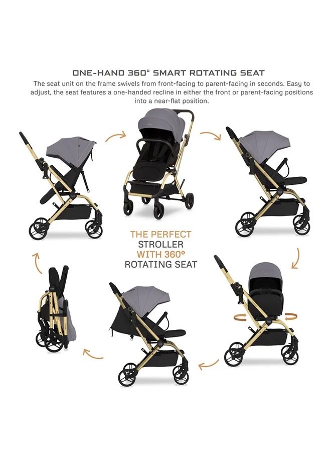 neobreez OCTA 360° Rotate Seat Lightweight Compact Travel Toddler Baby Stroller,  Reversible Handle Baby Trolley, Two-Way Baby Stroller, One-Hand Fold, Waterproof UPF 50+ Canopy, 0-4 Yrs, 22kg,  3yrs Warranty