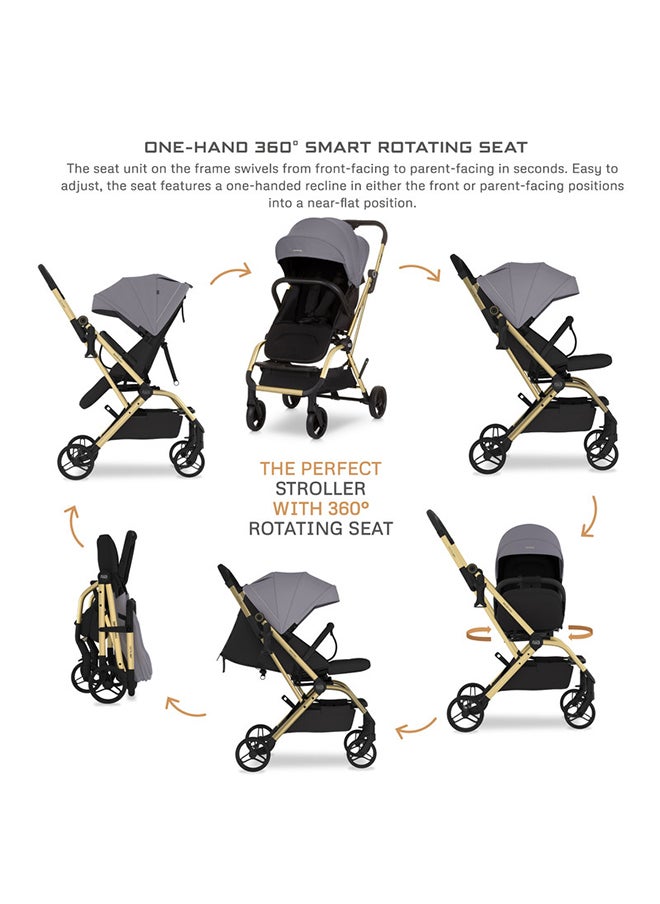 neobreez OCTA 360° Rotating Seat Baby Toddler Stroller One-Hand Fold, Waterproof UPF 50+ Canopy, Phone Holder, Cup Holder, Toy Strap, Reflective stickers,  Gift And String Bag, 0-4 Years, 22kg, 3yrs Warranty  - Image 3