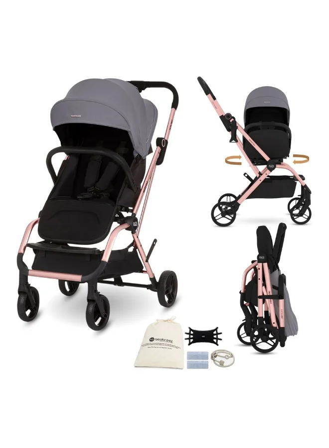 neobreez OCTA 360° Rotate Seat Lightweight Compact Travel Toddler Baby Stroller,  Reversible Handle Baby Trolley, Two-Way Baby Stroller, One-Hand Fold, Waterproof UPF 50+ Canopy, 0-4 Yrs, 22kg,  3yrs Warranty