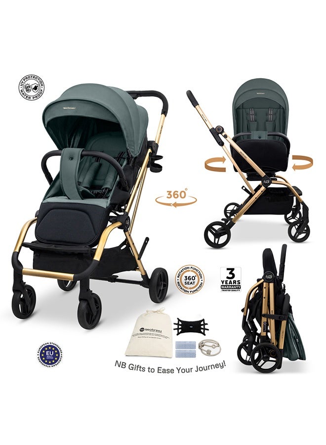 neobreez OCTA 360° Rotate Seat Lightweight Compact Travel Toddler Baby Stroller,  Reversible Handle Baby Trolley, Two-Way Baby Stroller, One-Hand Fold, Waterproof UPF 50+ Canopy, 0-4 Yrs, 22kg,  3yrs Warranty - Image 2