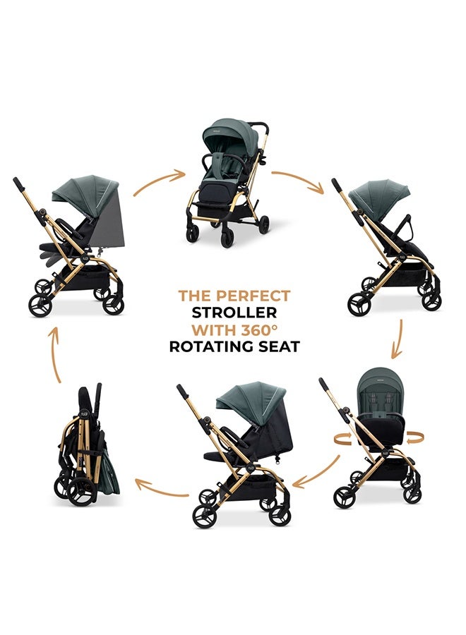 neobreez OCTA 360° Rotate Seat Lightweight Compact Travel Toddler Baby Stroller,  Reversible Handle Baby Trolley, Two-Way Baby Stroller, One-Hand Fold, Waterproof UPF 50+ Canopy, 0-4 Yrs, 22kg,  3yrs Warranty - Image 5