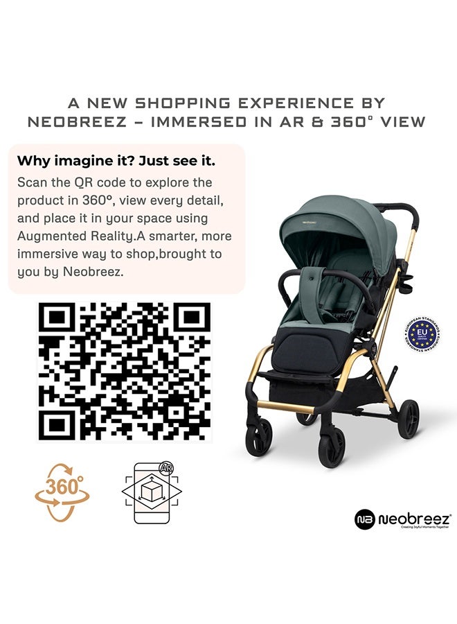 neobreez OCTA 360° Rotate Seat Lightweight Compact Travel Toddler Baby Stroller,  Reversible Handle Baby Trolley, Two-Way Baby Stroller, One-Hand Fold, Waterproof UPF 50+ Canopy, 0-4 Yrs, 22kg,  3yrs Warranty - Image 3
