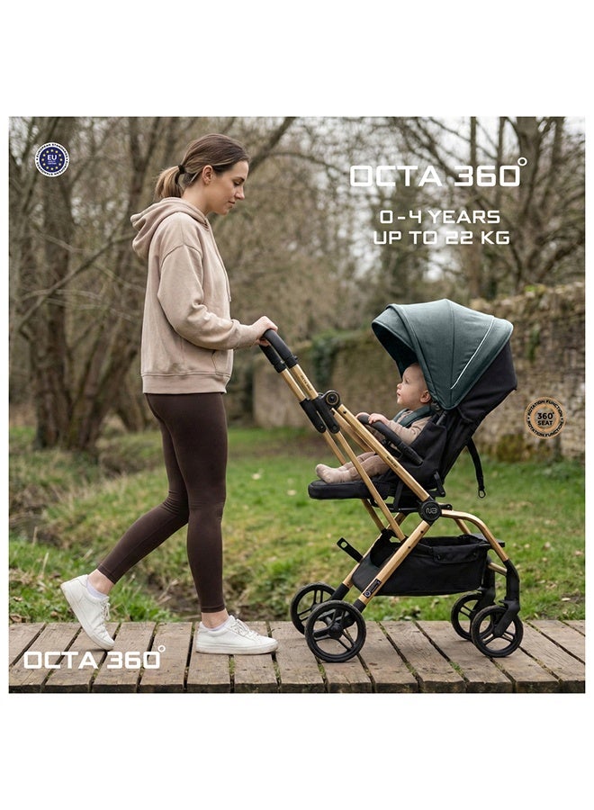 neobreez OCTA 360° Rotate Seat Lightweight Compact Travel Toddler Baby Stroller,  Reversible Handle Baby Trolley, Two-Way Baby Stroller, One-Hand Fold, Waterproof UPF 50+ Canopy, 0-4 Yrs, 22kg,  3yrs Warranty - Image 4