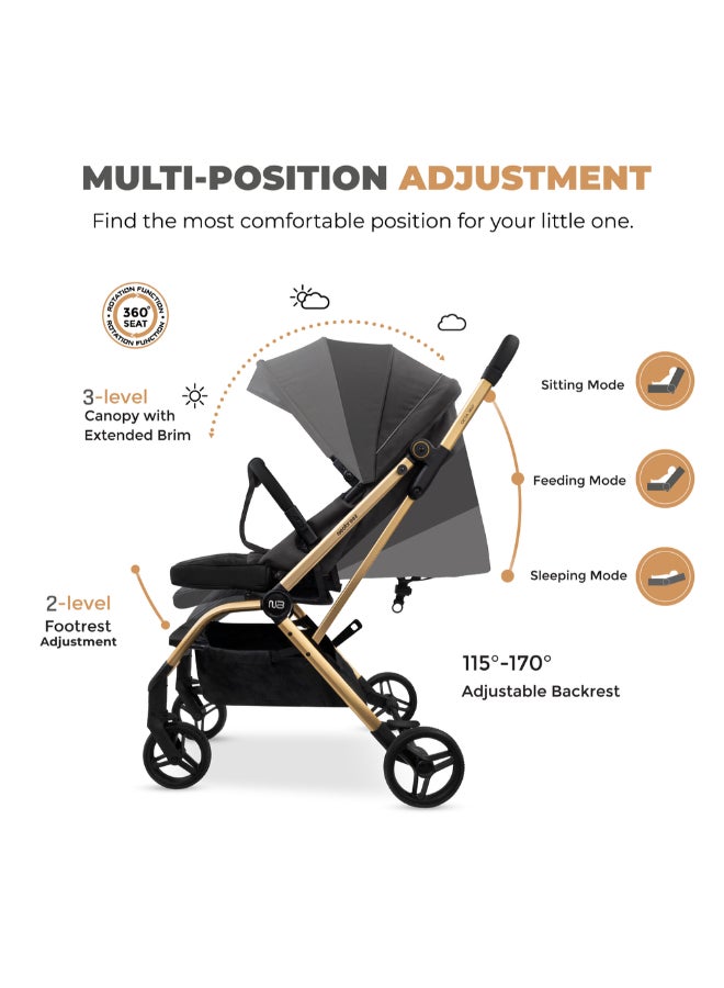 neobreez OCTA 360° Rotate Seat Lightweight Compact Travel Toddler Baby Stroller,  Reversible Handle Baby Trolley, Two-Way Baby Stroller, One-Hand Fold, Waterproof UPF 50+ Canopy, 0-4 Yrs, 22kg,  3yrs Warranty - Image 4