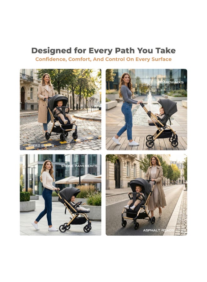 neobreez OCTA 360° Rotate Seat Lightweight Compact Travel Toddler Baby Stroller,  Reversible Handle Baby Trolley, Two-Way Baby Stroller, One-Hand Fold, Waterproof UPF 50+ Canopy, 0-4 Yrs, 22kg,  3yrs Warranty - Image 5