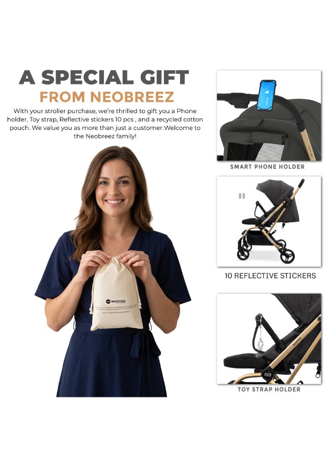 neobreez OCTA 360° Rotate Seat Lightweight Compact Travel Toddler Baby Stroller,  Reversible Handle Baby Trolley, Two-Way Baby Stroller, One-Hand Fold, Waterproof UPF 50+ Canopy, 0-4 Yrs, 22kg,  3yrs Warranty - Image 3