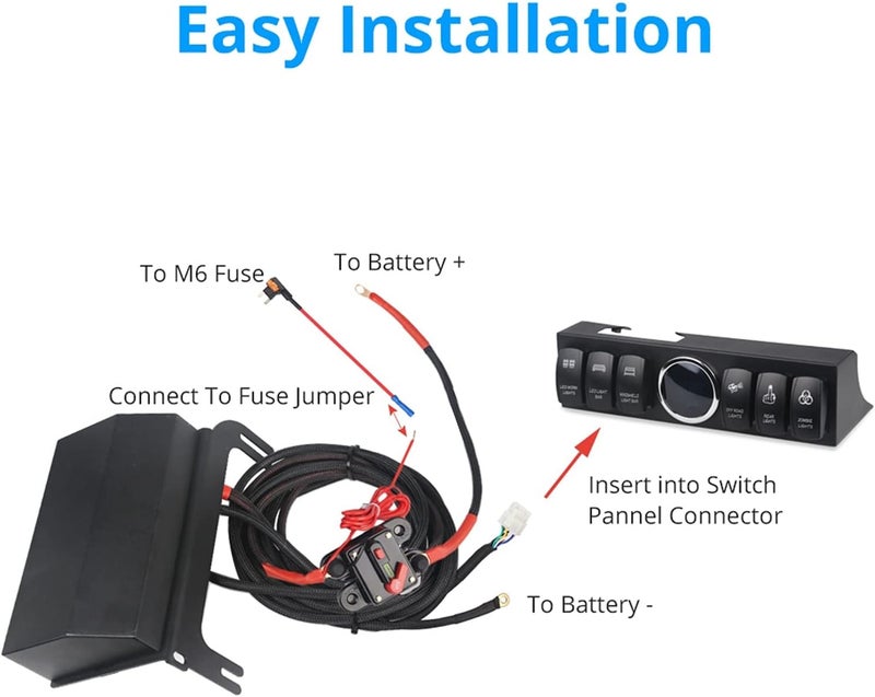 QASULER 6 Rocker Switch Panel for Jeep Wrangler JK JKU - Image 5