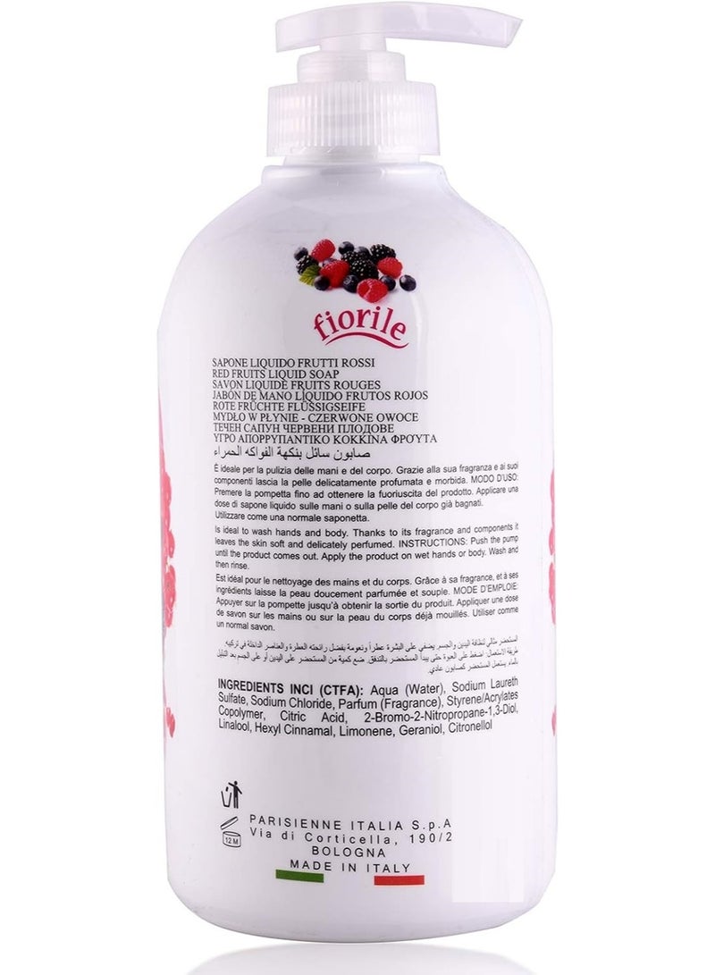 fiorile Liquid Hand Soap Hands Red Fruits 500 ML - Image 2