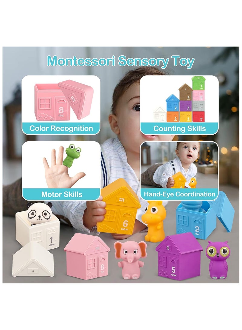 general Barns Farm Animals for Toddler 1-3 Toddler Learning Toys Finger Puppets Counting Matching Stacking Montessori Toys for Baby boy Girl Gifts - Image 3