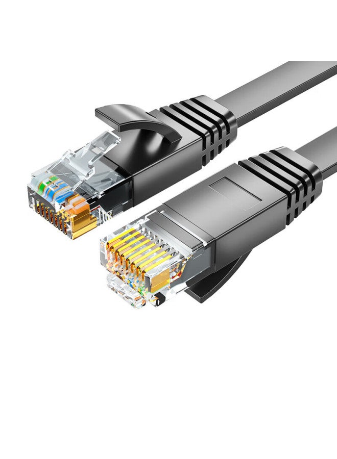 Burlefran Cat6 Flat Ethernet Cable Cat6 Gigabit Flat Home Computer Unshielded Network Patch Cable Pre-made Black 10m Compatible With Router - Image 5