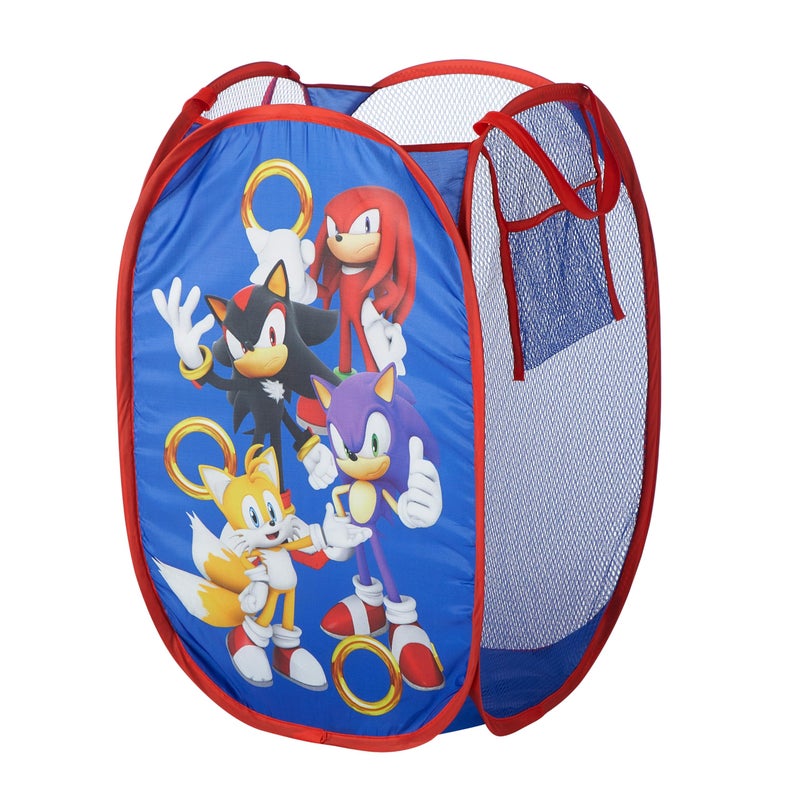 Idea Nuova Sonic the Hedgehog Pop Up Hamper with Durable Carry Handles for Laundry, Nursery, Storage, 21'' H x 13.5'' W X 13.5'' L - Image 1