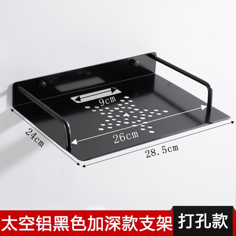 Space Aluminum Set-Top Box Rack Router Bracket Single-Layer Wall Rack Wireless Wifi Monitor Storage Rack - Image 1