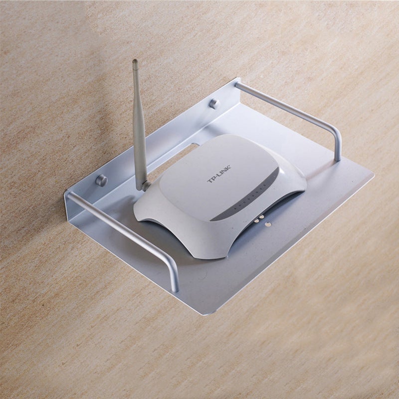 Space Aluminum Set-Top Box Rack Router Bracket Single-Layer Wall Rack Wireless Wifi Monitor Storage Rack - Image 2