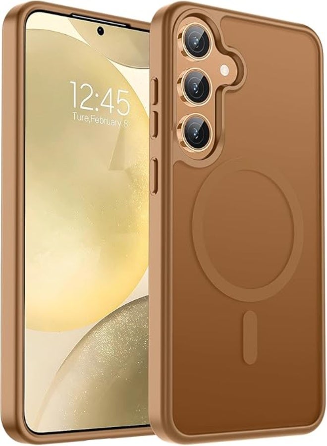 Magnetic Case Designed for Samsung Galaxy A36/A56, [MagSafe Compatible] [Military Grade Drop Protection] Slim Clear Matte Shockproof Case with Anti-Fingerprint (Brown) - Image 1