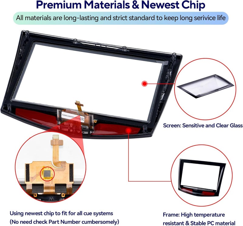 kixfwpy Newly Upgraded CUE Touch Screen for 2013-2020 Cadillac XTS CTS SRX ATS Escalade CUE Screen Replacement Plus Free Tools - Image 4