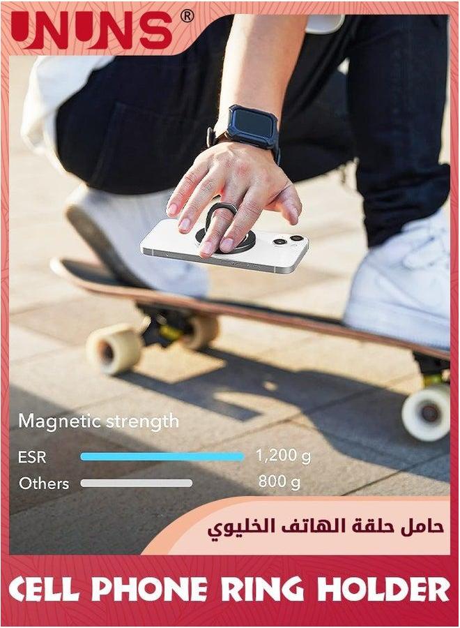 UNUNS Magnetic Phone Ring Holder,Strong Lock,Compatible With MagSafe Grip, Multifunction For Adjustable Stand And Bottle Opener,For iPhone 15/14/13/12 Series,Black - Image 2