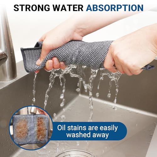 Forggon 10 Pcs New Upgrade 3-Layer Non Scratch Wire Dishcloth,Wire Dishwashing Rag, Non-Scratch Wire Dishwashing Rags for Wet and Dry, Kitchen Cleaning Dish Rags for Cookware,Sinks, Dishes, Stove - Image 4