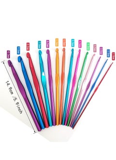 Daytoyz Aluminum Crochet Hooks Set, Aluminum Handle Knitting Needles, Multicolor, Craft Yarn 2-10mm  - Image 3