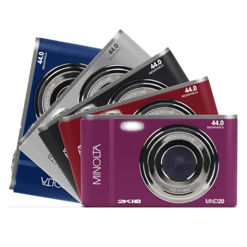 Minolta MND20 44MP Digital Camera – 2.7K Ultra HD Video, 16X Digital Zoom, Anti-Shake Stabilization, Time Lapse, Face Detection, 2.9-inch LCD Display – Lightweight Compact Camera (Black) - Image 5