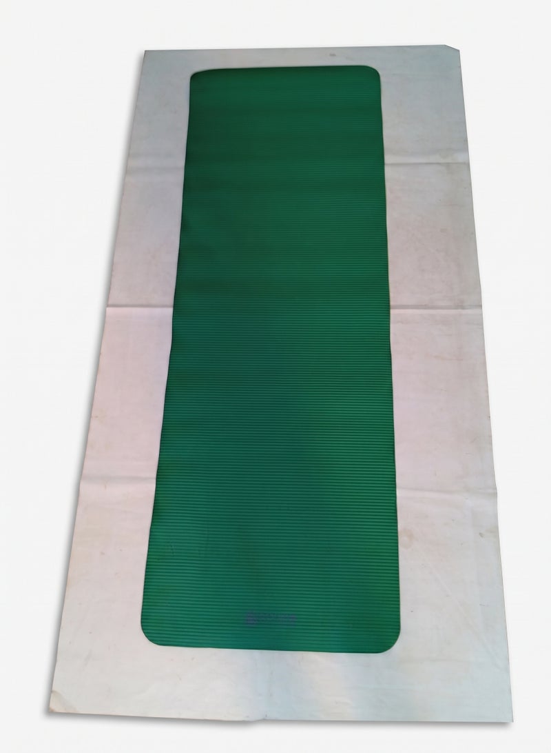 Non-Slip Thick Yoga and Fitness Exercise Mat with Mesh Bag Green - Image 1
